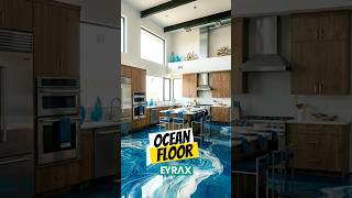 This Kitchen Floor Looks Like the Ocean 😳🌊 #shorts #oceanfloor #oddlysatisfying