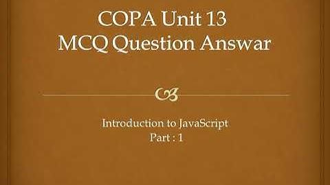 Introduction to JavaScript part 1