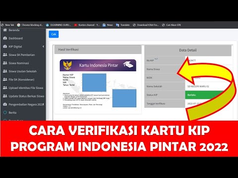 CARA VERIFIKASI KARTU KIP (KARTU INDONESIA PINTAR) DAN PIP (PROGRAM INDONESIA PINTAR) TAHUN 2022