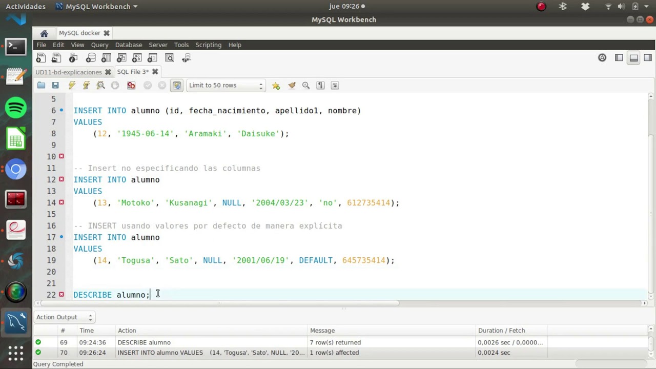 BD - UD11 - 1. Sentencia INSERT - YouTube