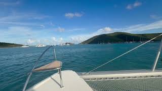 Arriving to the next island destination on the catamaran!