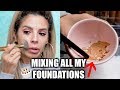 MIXING ALL MY FOUNDATIONS TOGETHER | SHOOK AT THE OUTCOME!