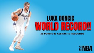 Luka Doncic recorded 36 points, 19 assists, and 14 rebounds | World Record !! NBA | USA Trending