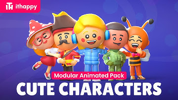 Cute Characters - Modular Animated Low Poly 3D Models