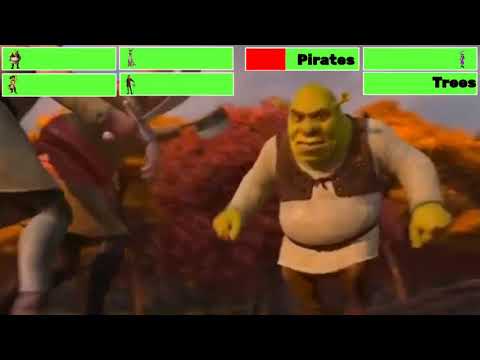 Shrek vs. Captain Hook & Pirates with healthbars