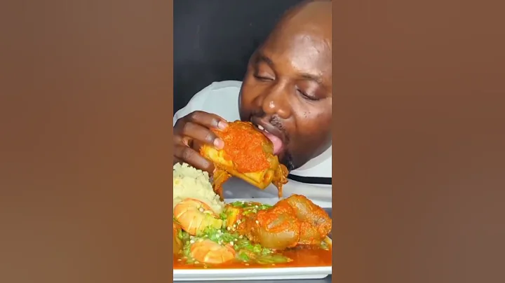 ASMR MUKBANG OKRA SOUP AND FUFU WITH COWLEG STEW