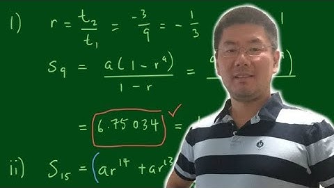 Geometric Series - Sum to Infinity of {9, -3, 1, ... }