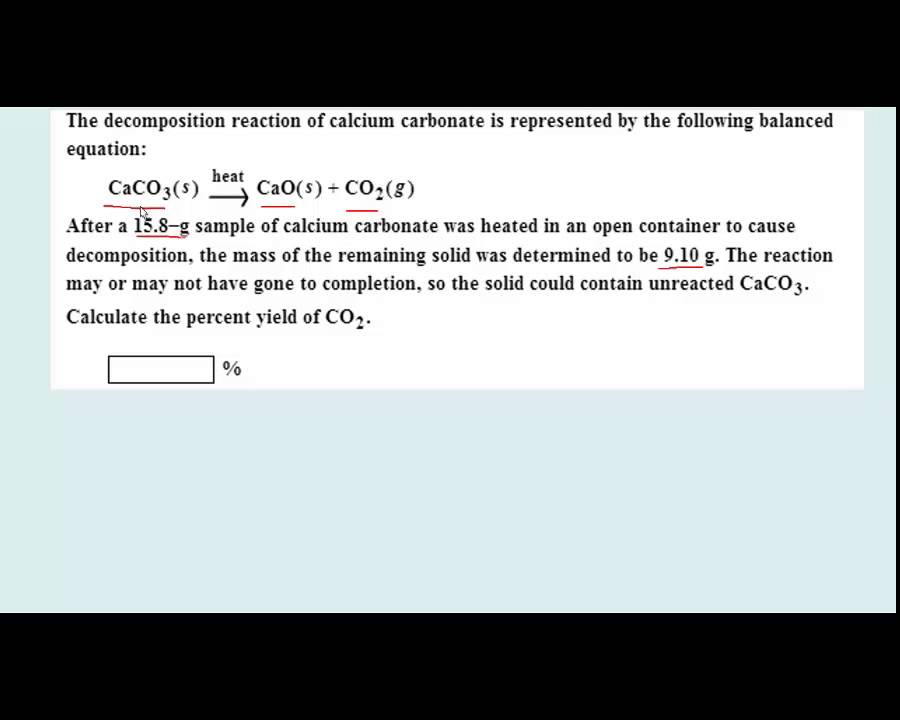 CHEM 101 Stoichiometry Limiting Reagents Theoretical Yield and Percent