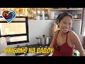 Cooking filipino sinigang on pork  sinigang na baboy  isla pamilya camotes islands philippines