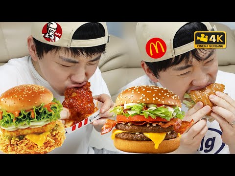 SUB 베토디랑 커넬고스트헌터! KFC VS McDonald&rsquo;s burgers is love Cinema Mukbang DoNam 시네마먹방