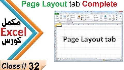 Ms Excel Full Tutorial Class # 32 Page Layout tab Complete  in Pashto | Excel 2010 Page Layout tab