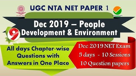 People & Environment Dec 2019 Chapterwise UGC NTA NET Paper 1 Questions with Answers