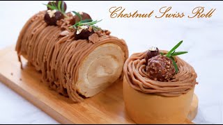 Chestnut Swiss Roll NOcrack chiffon cake recipe Lisa's Kitchen