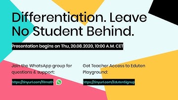 Webinar: Differentiation. Leave No Student Behind