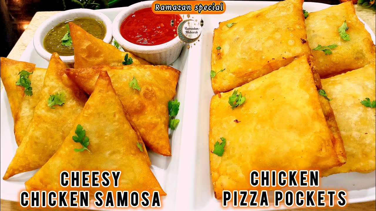 Ramzan Special 2 Crispy Snacks with 1 Chicken Filling | Cheesy Samosa & Pizza Pockets Recepie 