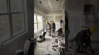 From raw concrete to luxury home office 😱 | epoxy floor transformation #shorts