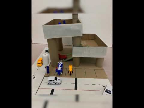 طريقة عمل موقف سيارات بالكرتون