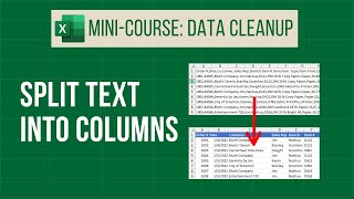 Split Text into Columns in Excel (Text to Columns Tool) | Excel Mini-Course: Data Cleanup Part 1