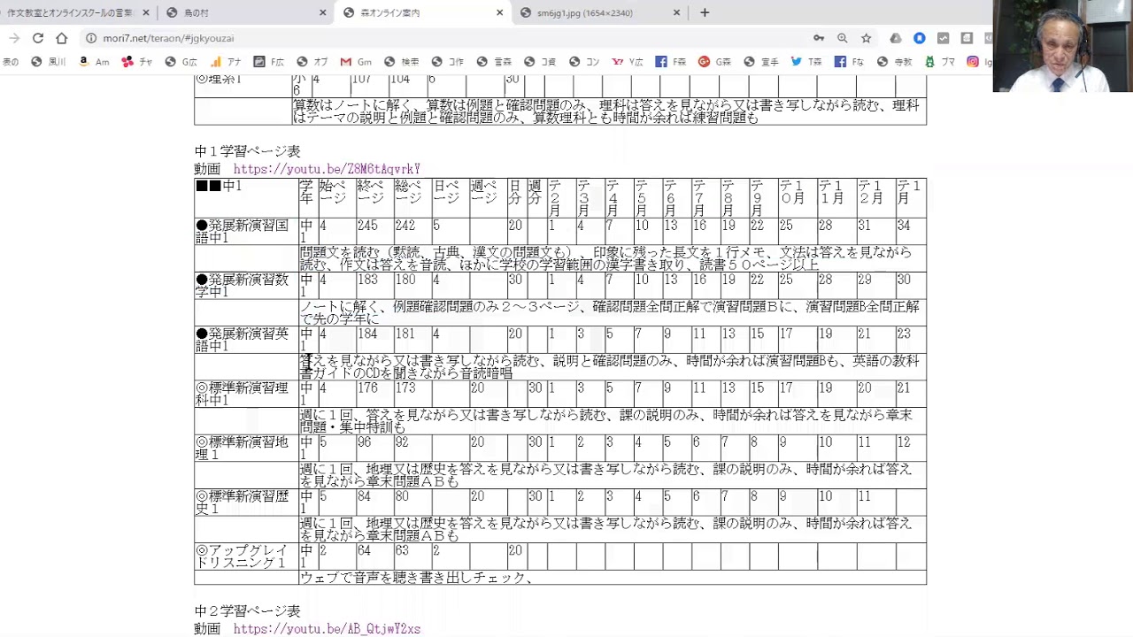 森オンライン案内 自主学習クラス Youtube 森オンライン案内 自主学習クラス Youtube