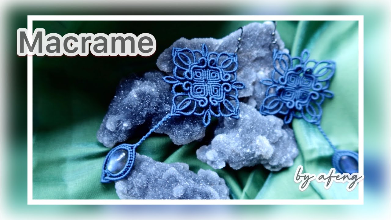 Macrame by Afeng: 2023-08｜Macrame Tutorial｜Macrame Earrings｜编绳｜DIY｜