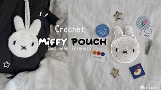 How to crochet a Miffy pouch | beginner friendly🐰