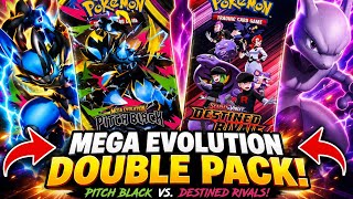 🔥 Mega Evolution DOUBLE Pack Opening! Pitch Black vs Destined Rivals! | Pokémon TCG