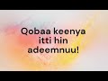 Qobaa Keenya Itti Hin Adeemnuu
