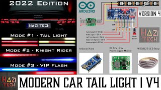 DIY Modern LED Car/Truck Tail Light 2022 | With Knight Rider Scanner & Police Flasher Modes