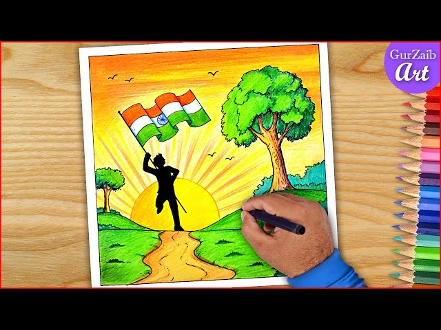 Republic Day Drawing Easy Oil Pastel | Republic Day Drawing Competition  Pictures School #republicday - YouTube