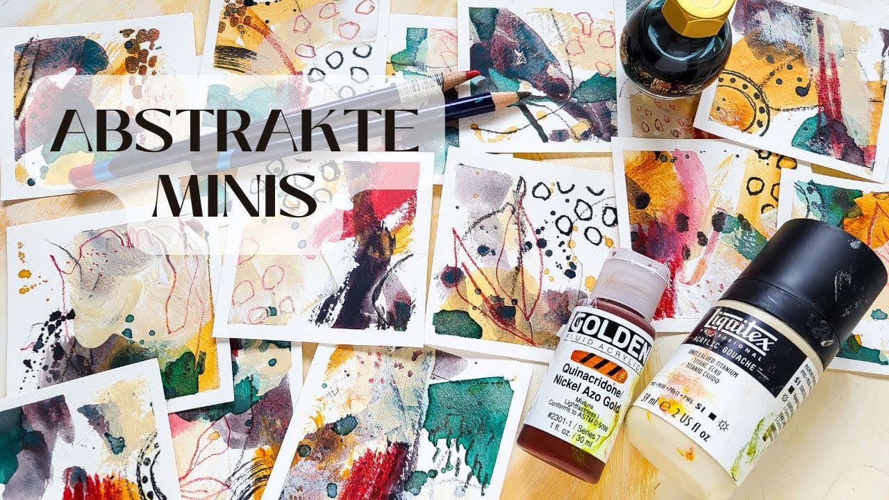 Abstrakte Minis mit Mixed Media - Einfach mal mit Farben und Co spielen