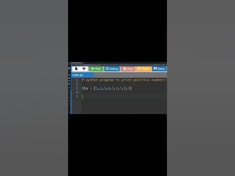 Python program to print positive numbers in a list - YouTube