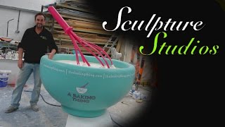 Giant Bowl & Whisk from Polystyrene / Styrofoam by Sculpture Studios