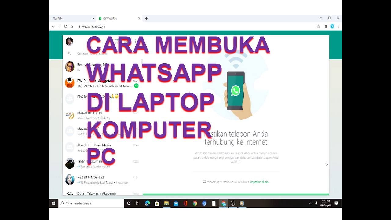 CARA MEMBUKA WHATSAPP / WA DI LAPTOP ATAU KOMPUTER/PC - YouTube