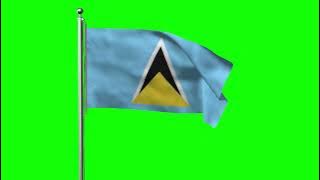 Green screen Footage | Saint Lucia Waving Flag Green Screen Animation | Royalty-Free