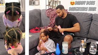 Daddy does 6 Year Old Daughters Hair for the 1st Time Ever!!