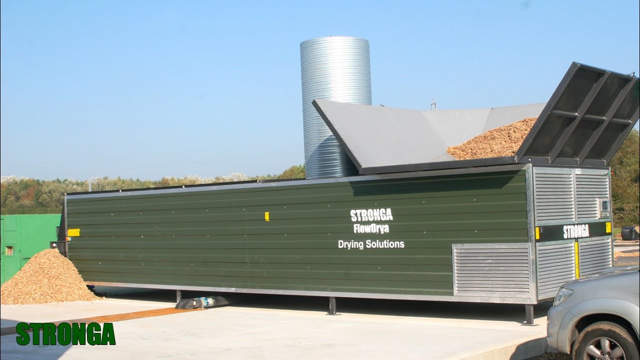 Stronga Wood Chip Drying Demonstration Flowdrya Biom Dryer Stronga Wood Chip Drying Demonstration Flowdrya Biom Dryer
