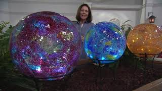 Indoor/Outdoor 12" Illuminated Mosaic Sphere with Stand by Valerie on QVC