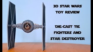 3D Toy Review of Die-Cast Star Wars TIE Fighters and Star Destroyer 3D VR