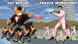 OH NO! CAT BUTLER GOES BERSERK AND TURNS INTO A MUSCULAR GIANT VS ARMED YAKUZA MOMOGUMI ATTACKING...