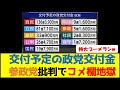 交付予定の政党交付金!X民さん参政党批判でコメ欄地獄🔥
