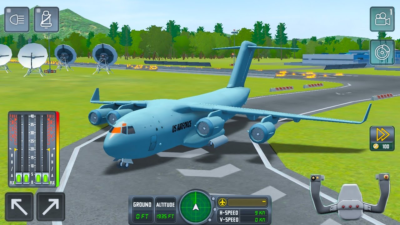 US Army Huge Cargo Airplane Taking Off Flight Simulator 2022 Android