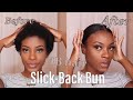 SLICK-BACK BUN | short natural hair edition | 4B hair