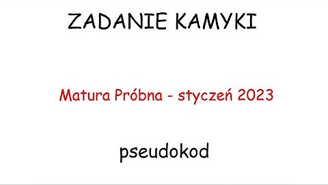 Gra w kamyki - zadanie z programowania na kartce, matura próbna z informatyki 2023.
