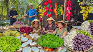 Mứt Dừa Dẻo Tam Sắc Ngày Tết | Gia Đình Quê Nhộn Nhịp Phụ Giúp Nhau || Tet coconut jam