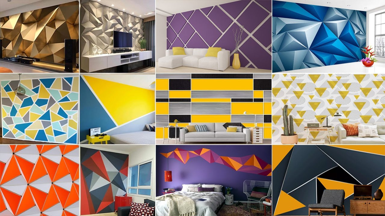 Geometric Wall Art Painting 2023 | Wall Painting Design Ideas | 3d ...