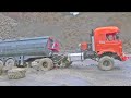 STRONG RC TRUCKS ! ONE DAY WORK REAL CONSTRUCTION IN MUD
