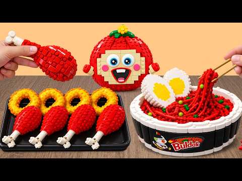 Dumplings in LEGO | Fried Chicken & Spicy Ramen with Squishy