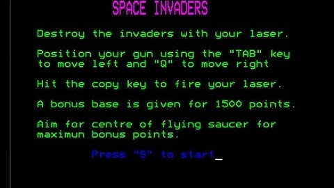 Space Invaders (Bugbyte) Review for the Acorn BBC Micro by John Gage