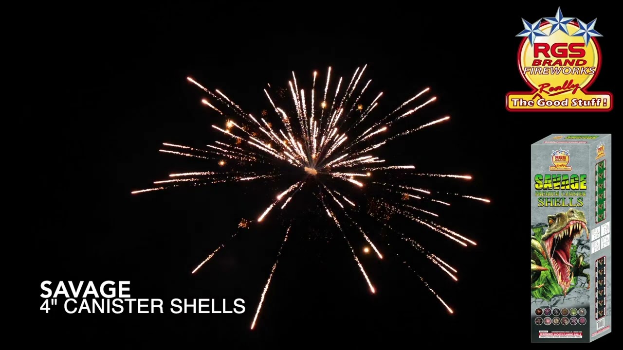 Savage 4″ Canister Shells 24 Pack – RGS Brand Fireworks