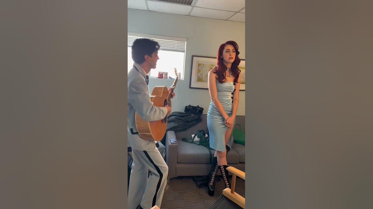 Stephen and I getting ready for our performance on the #latelateshow with James Corden